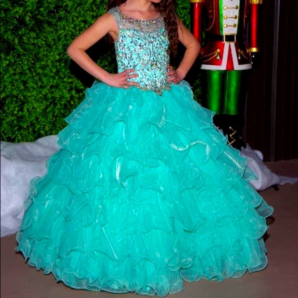 Size 6 Little Rosie Aqua color